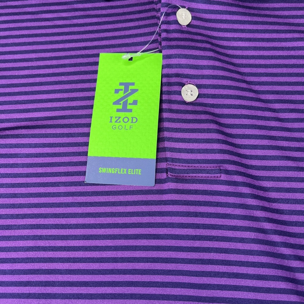 NWT Izod Swingflex Elite Golf Polo Shirt Imperial Purple Men's Size Large UPF-50 - Picture 5 of 15